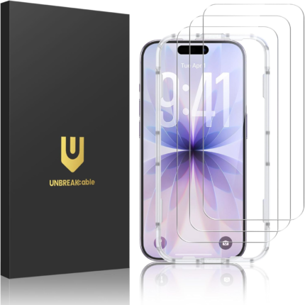 3-Pack Screen Protector for Iphone 17, Double Shatterproof Tempered Glass [Easy Installation Frame] [9H Hardness] [99.99% HD Clear] [Case Friendly] for Iphone 6.3 Inch